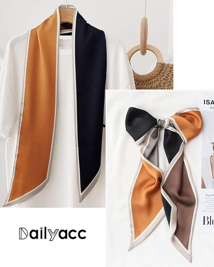 Dailyacc Hair Scarf for Women Fashion Silky Satin Headscarf Wrap Breathable Lightweight Neck Scarves For Handbag
