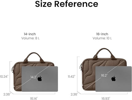 tomtoc 13-14 Inch Protective Puffy Laptop Carrying Bag for Women, Lightweight Laptop Briefcase Fits 14-inch MacBook Pro M5 2025 & Other 13"/14" Computers, Work Bag Case Handbag with Organized Storage