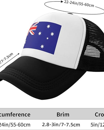 Cute Flag Baseball Cap for Men Women Mesh Trucker Hat Adjustable Patriotic Snapback Baseball Hat for Sports Running