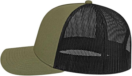 Cap America i3039 Classic 5 Panel Mid Profile Structured Trucker Mesh Back Cap w/ & Adjustable Snapback