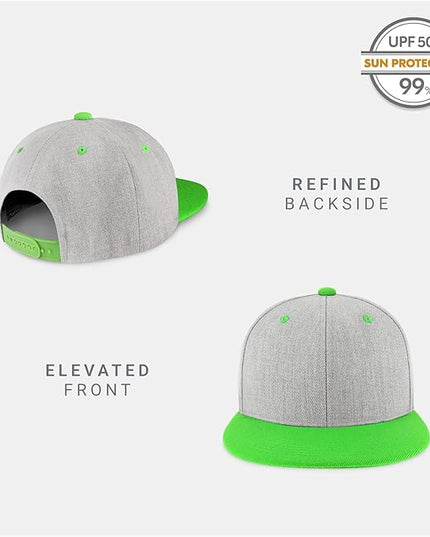 CHOK.LIDS Flat Bill Visor Classic Snapback Hat Blank Adjustable Brim High Top End Trendy Color Style Plain Tone Baseball Cap