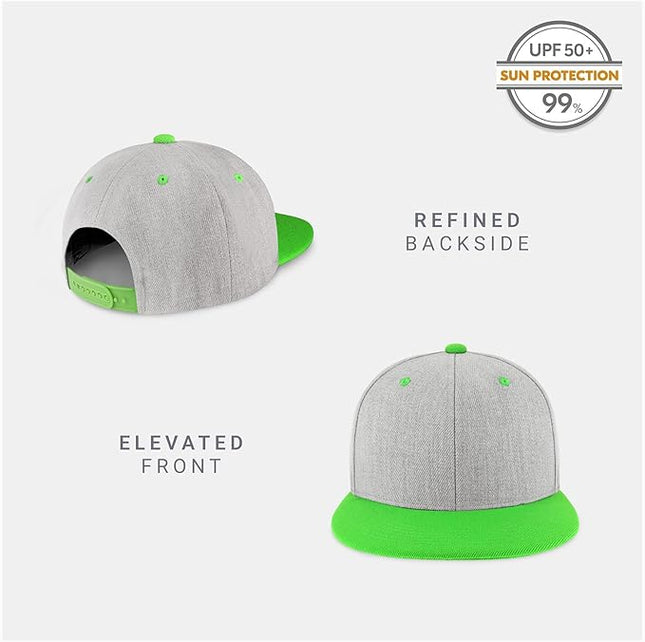 CHOK.LIDS Flat Bill Visor Classic Snapback Hat Blank Adjustable Brim High Top End Trendy Color Style Plain Tone Baseball Cap