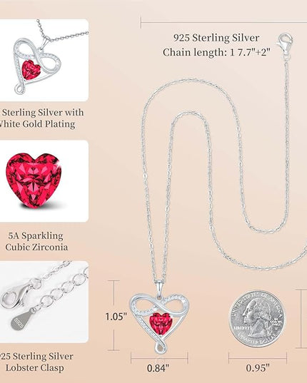925 Sterling Silver Infinity Necklace - Exquisite Silver Jewelry for Women, Love Heart Necklace for Birthday, Anniversary, Valentine’s Day - Ideal Gift for Girlfriend, Wife, Mom, or Her