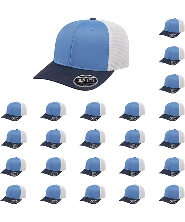 Cap America i8502 Flexfit 110 Premium Mid Profile 6-Panel Mesh Back Trucker Cap Hat w/UV Guard & Adjustable Snapback