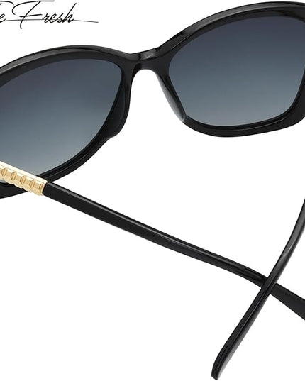 The Fresh Women's Oversized Square Jackie O Cat Eye Hybrid Butterfly Fashion Sunglasses - Exquisite Packaging