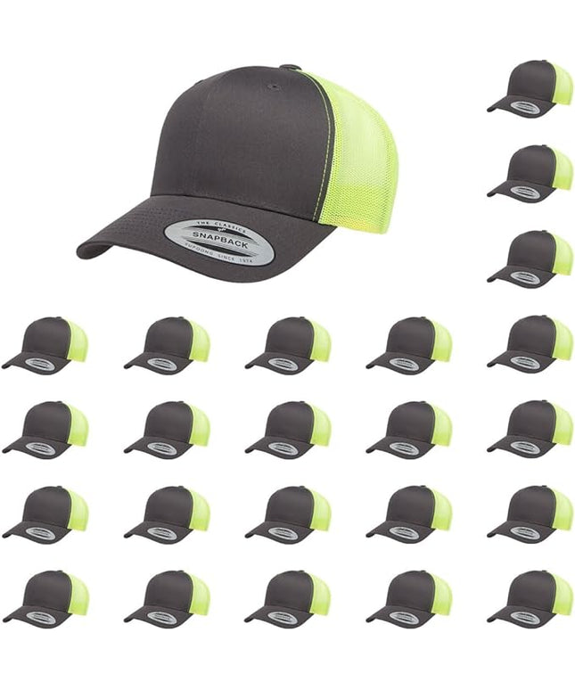 Yupoong Classic Premium Mesh 6 Panel Retro Trucker Cap | Mid Profile Snapback | OSFA | Bulk Pack Available