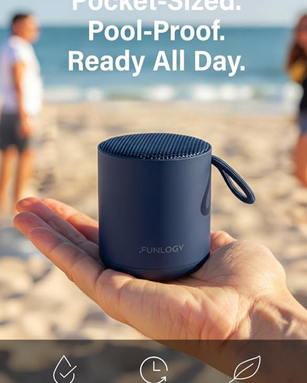 Portable Mini2 Bluetooth Speaker, Wireless Portable Speaker with Deep Bass, IPX7 Waterproof, TWS Stereo Pairing, Built-in Mic, Small Speaker for Shower, Outdoor, Travel, Blue