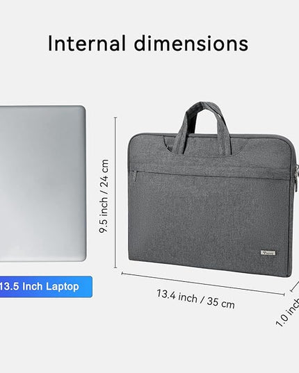 Voova Laptop Bag 13 14 Inch, Waterproof Computer Sleeve Carrying Case with Shoulder Straps & Handle Compatible with Macbook Air 13 M2/M3/M4, MacBook Pro 13/14, HP Dell Lenovo Chromebook 14, Grey