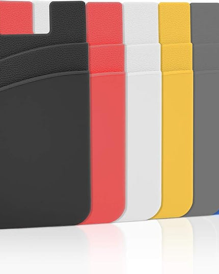 Senose Phone Wallet, Phone Card Holder Stick On Silicone Credit Card Holder for Back of Cellphone, Business Card & Id Compatible for iPhone Android Any Smartphone