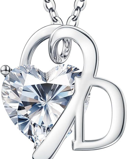 ForeverLove Heart Necklaces for Women, 4-2 Carats Heartshap Moissanite, Silver Pendant Jewelry, Anniversary Birthday Gifts for Wife, Girlfriend, Daughter, Mom