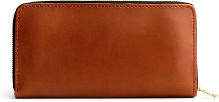 Portland Leather Goods Women's Accordion Zip Wallet – Handcrafted in Durable, Full-Grain Leather – 8 Card Slots & Secure Zippered Pocket – Honey