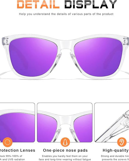 DANAMY Sunglasses Womens Polarized Sunglasses for Women Trendy Designer Mirrored UV400 Protection Sun Glasses