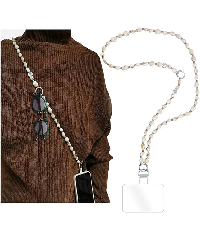 Phone Crossbody Strap, 2in1 Wrist Charm&Shoulder Lanyard,3Ways Usage free to Assembly and Disassembly Phone Strap with Tether Patches for Most Phones Bag Purse (L)