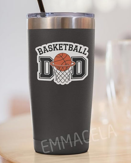 (3PCS) Basketball Dad Stickers – Waterproof Vinyl Decals for Laptops, Tumblers, Water Bottles – Sports Design for Fathers, Players, Coaches – 3 x 2.4 Inch