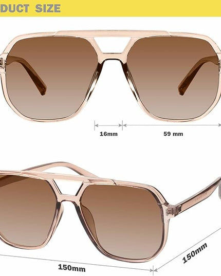 mosanana Oversized Aviator Sunglasses for Women and Men with Polarized Lens MS52243