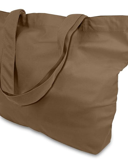 TOPDesign 1-Pack Super Strong Large 12oz Cotton Canvas Tote Bag, Reusable Grocery Shopping Cloth Bag, Fashionable Two-Tone Tote for Crafts, DIY Your Creative Designs