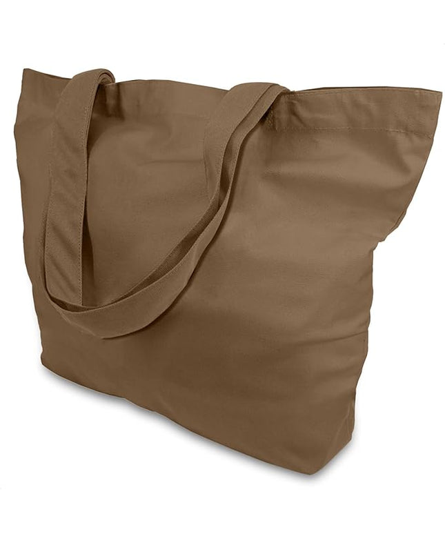 TOPDesign 3-Pack Super Strong Large 12oz Cotton Canvas Tote Bags, Reusable Grocery Shopping Cloth Bags, Fashionable Two-Tone Totes for Crafts, DIY Your Creative Designs