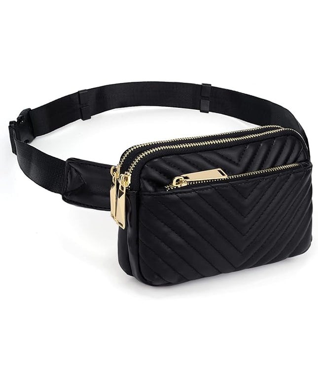 UTO Fanny Pack for Women Crossbody Trendy Fashion Belt Purse Chest Waist Hip Bumbag for Outdoor Shopping Travel Hiking