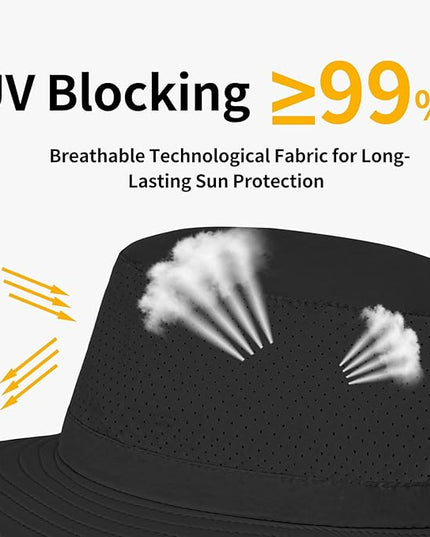 ZOORON Boonie Hat UPF 50+ Cooling Sun Hat for Men and Women,Wide Brim Bucket Hats with UV Protection for Safari Hiking Beach