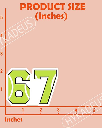 (3 Pcs) Tennis 67 Six Seven Funny Gen Alpha Meme Stickers – 67 Gifts for Coaches, Players, Waterproof Vinyl Decals for Water Bottle, Tumbler, Laptop, Phone Case, 3" x 2.1"