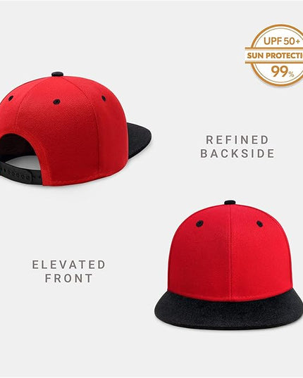 CHOK.LIDS Flat Bill Visor Classic Snapback Hat Blank Adjustable Brim High Top End Trendy Color Style Plain Tone Baseball Cap