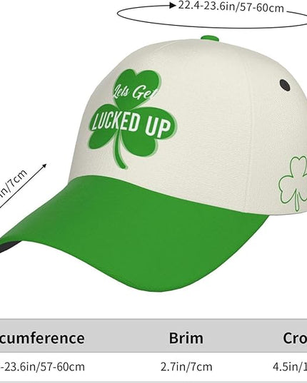 St. Patrick's Day Baseball Cap for Men Women Flower Print Sport Outdoor Travel Trucker Hat Sun Protection Dad Hats