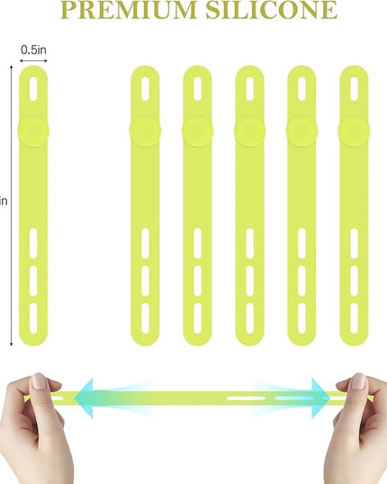 Donruby 30Pcs Silicone Cable Ties - Reusable & Washable with Adjustable Locking Buckles, High Elasticity Cable Management Straps for Home, Office, School, Travel Essential Cord Organizer (Light Green)