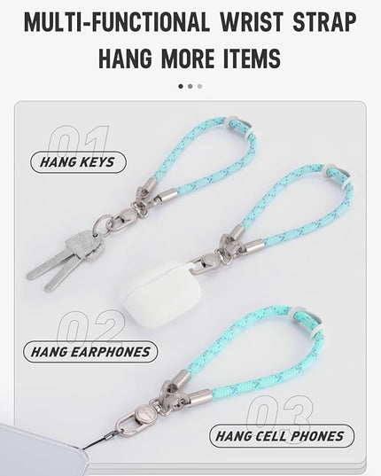 project-cb Phone Wrist Strap 1,Tether Tab 2,Phone Wristlet,Lanyard Wrist Strap,Key Holder,KeyChain,KeyRing×2 (Brown-S)