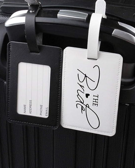 2 Pcs Bride and groom luggage tags + 2 Pcs passport cover, couple passport holder for honeymoon Wedding Bridal Shower Gift