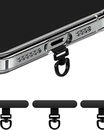 360° Rotating Stainless Steel Phone Tether Tab (3-Pack) - Universal for iPhone & Other Phones (Fits Wristbands/Necklaces/Crossbody Straps)