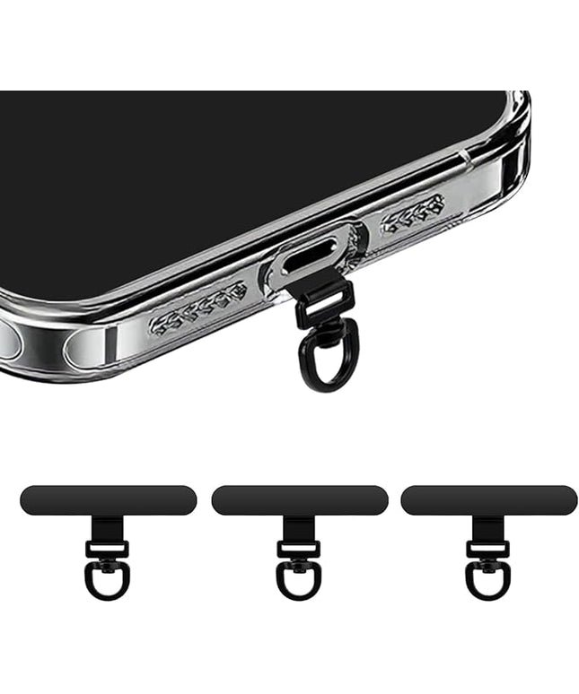 360° Rotating Stainless Steel Phone Tether Tab (3-Pack) - Universal for iPhone & Other Phones (Fits Wristbands/Necklaces/Crossbody Straps)