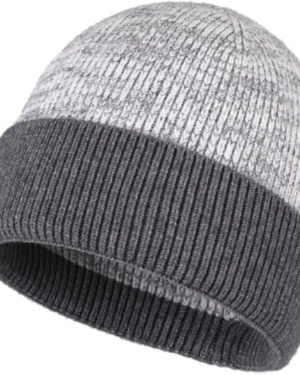 Stylish Wool Knit Short Cuff Fisherman Beanie for Men and Women Patchwork Color Unisex Cap Warm Winter Christmas Hat