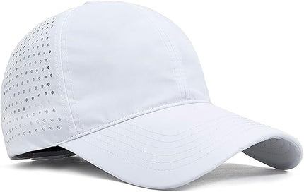 Xinveen Quick Dry Baseball Cap Curved Brim Snapback Hat Laser Cut Mesh Ball Cap Golf Ball Cap for Men Women
