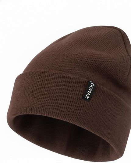 Zylioo Oversize Beanie Hats, XXL Big Size Ribbed Knit Cuffed Winter Hat for Cold Weather, Warm Skull Watch Cap