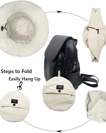 woogwin Waterproof Bucket Rain Hat with Chin Strap Quick Dry Packable Boonie Sun Hat Safari Hat UV Protection