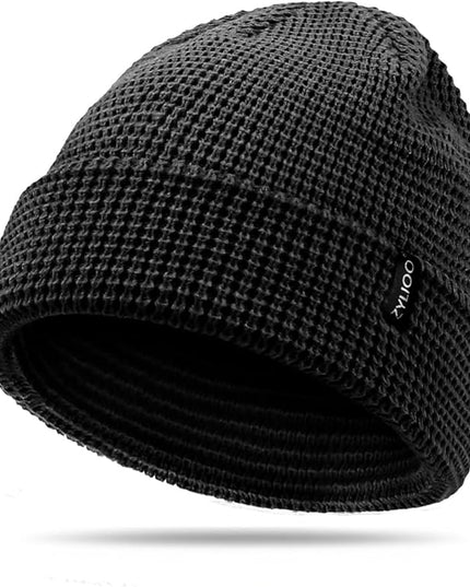 Zylioo XXL Oversize Waffle Knit Beanie,Large Winter Warm Hats for Men Women, Durable Premium Toboggan Hat for Big Heads