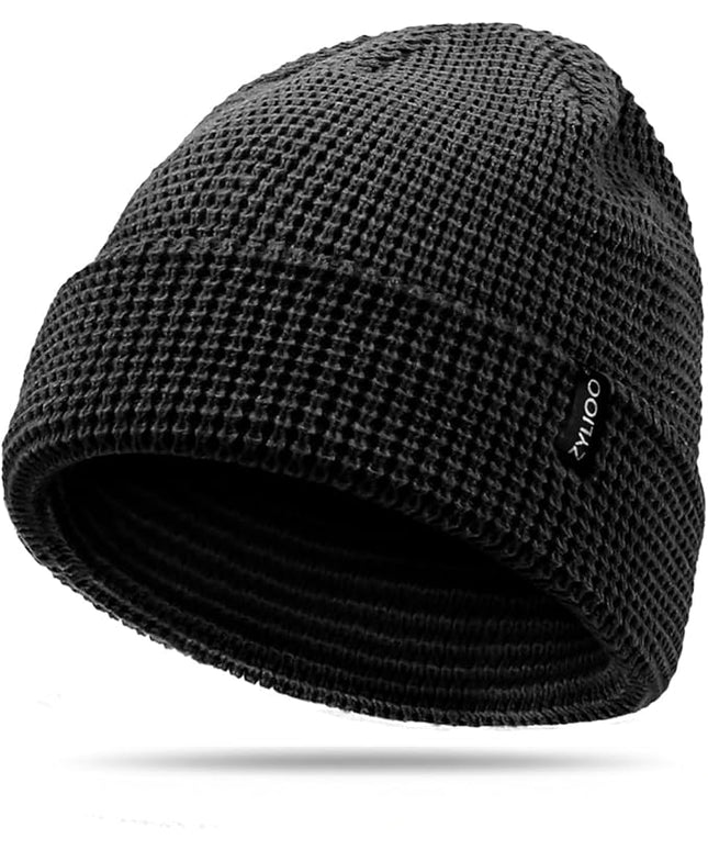 Zylioo XXL Oversize Waffle Knit Beanie,Large Winter Warm Hats for Men Women, Durable Premium Toboggan Hat for Big Heads
