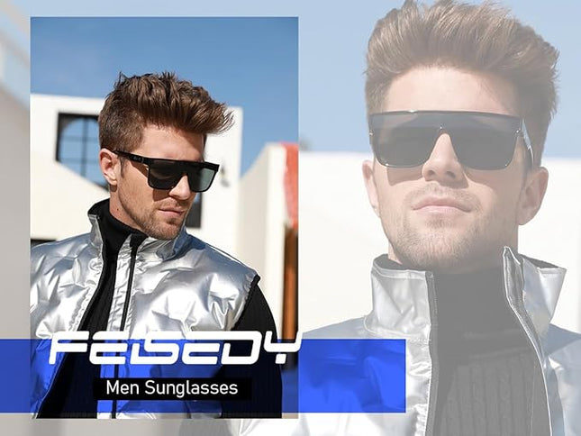 FEISEDY Sunglasses for Women Men, Fashion Mirrored Single Lens, Driving Beach Sunnies UV400 Shades B2996