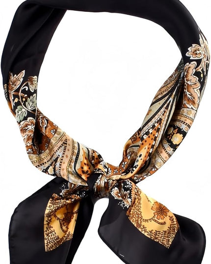 MINIDORA Satin Scarves for Women 27.5 × 27.5 inches Medium Square Elegant Silk Feeling Head Scarf