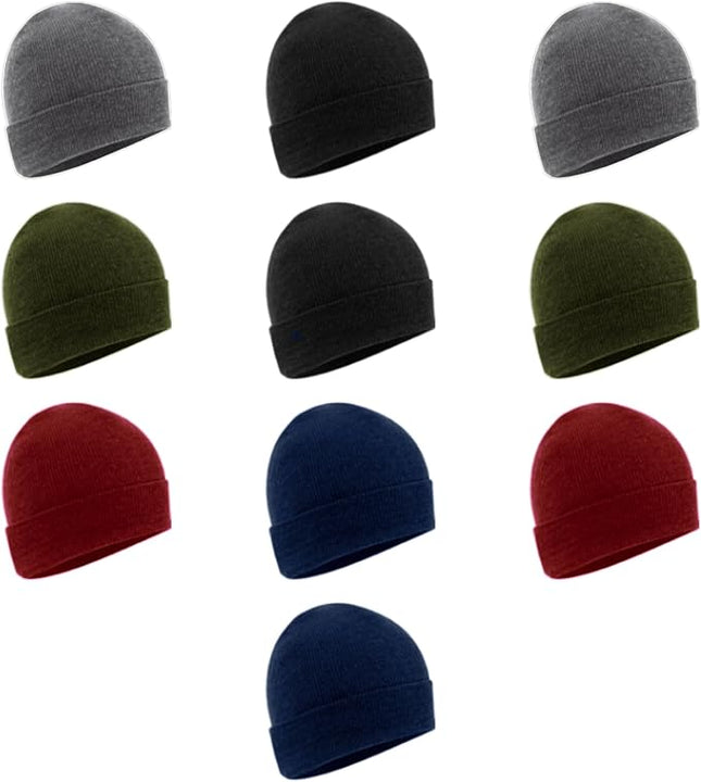 Trail Maker 10 Pack Winter Hats | Bulk Beanies Wholesale Winter Hats for Men, Women, Teens