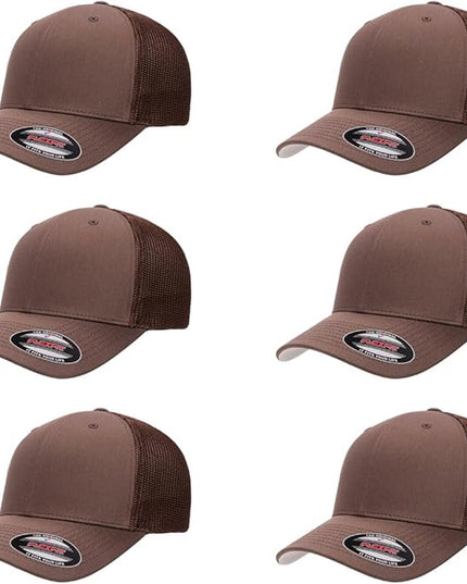 Flexfit 6511 Fitted Mid-Profile Stretchable Mesh Panels Trucker Cap | Bulk Pack Available