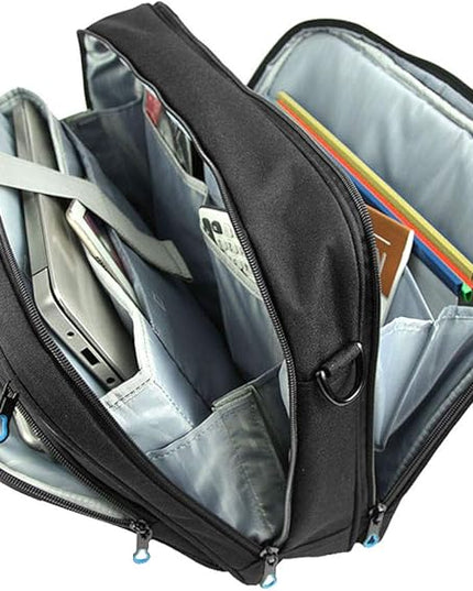 KROSER Laptop Bag 15.6 Inch Briefcase Messenger Bag Water Repellent Computer Case Shoulder Bag Durable Tablet Sleeve with RFID Pockets for Business/College/Women/Men - Black/Blue
