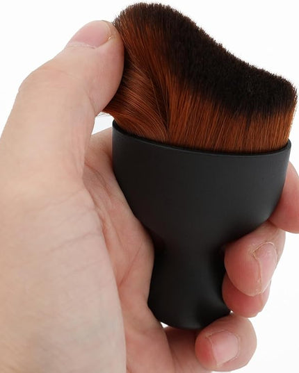 Car Detailing Brush, Soft Bristle Cleaning Brush, Scratch-Free Auto Duster Tool for Dashboard, Air Vents, Leather & Interior Cleaning (Black&Dark Brown)
