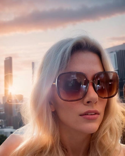 The Fresh Women's Oversized Square Jackie O Cat Eye Hybrid Butterfly Fashion Sunglasses - Exquisite Packaging