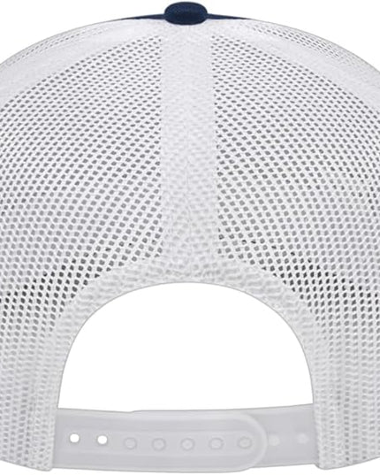 Cap America i3039 Classic 5 Panel Mid Profile Structured Trucker Mesh Back Cap w/ & Adjustable Snapback