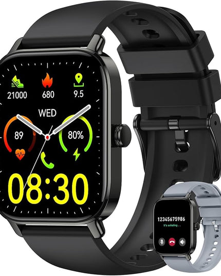 Smart Watch for Women Men Fitness: Waterproof Make Answer Call Digital Mens Watches Running Pedometer Smartwatch for Android Phone iPhone Samsung Compatible Heart Rate Monitor SpO2 Step Tracker
