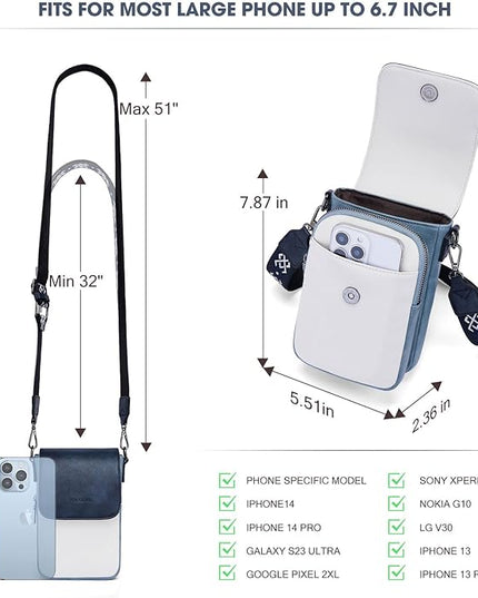 POIUGOYA Small Crossbody Bags for Women Trendy,Leather Triple Compartment Cell Phone Crossbody Wallet Purses with Card Slots