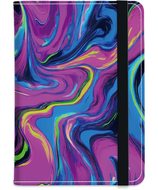 PU Leather Passport Holder Cover 5.9×4.3 Inch with Credit Card Slot and Boarding Pass Slot Combo Blocking Passport Holder Wallet Cover Case for Travel Boarding Essentials (Neon)