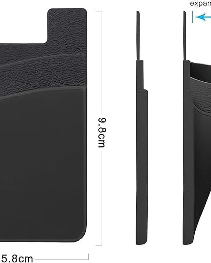 SS Card Holder for Phone Case, Phone Wallet Stick on Adhesive Silicone Cell Phone Pouch Suitable for iPhone Samsung Galaxy Any Smartphone 3 Pack