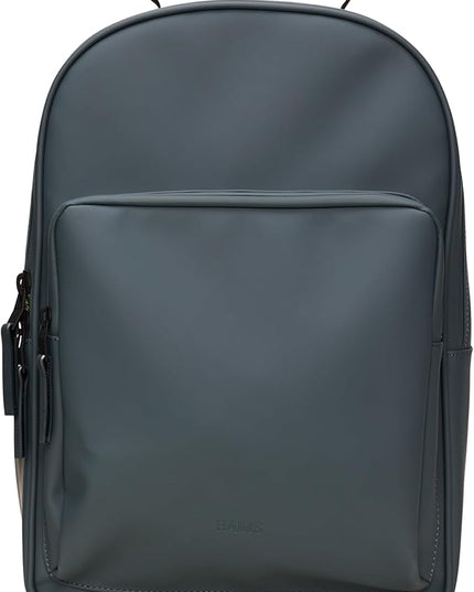 RAINS Book Daypack Large Lagoon Laptop Backpack for Men and Women, Waterproof Black Minimalist Commuter Bag with 15”-16"